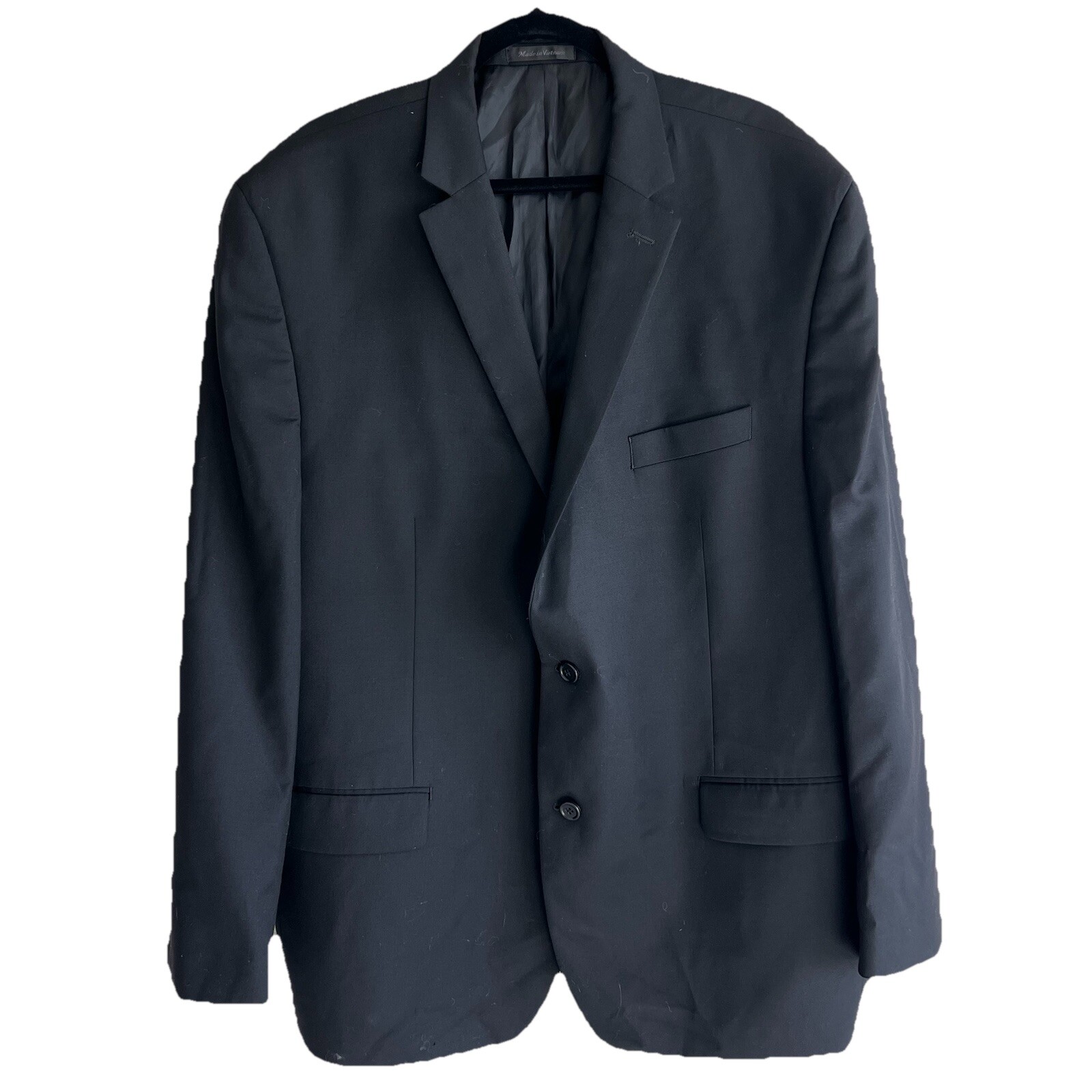 Michael Kors men’s solid black wool button front … - image 1