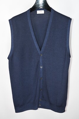 Vintage Gran Sasso Sweater Waistcoat Men's Navy Blue Wool size 56