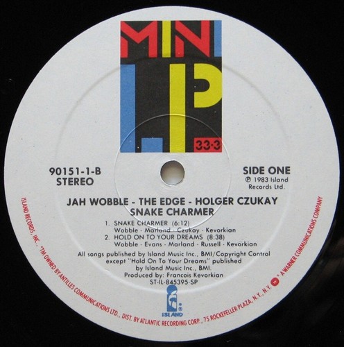 JAH WOBBLE - THE EDGE - HOLGER CZUKAY Snake Charmer Mini LP 12in 1983 Island - Imagen 3 de 4
