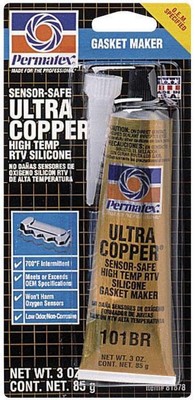 Permatex 81878, One Copper Silicone Ultra Copper Gasket Maker 3Oz Carded Tube 