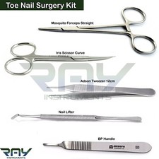 5 Pcs Toenail Surgery Instruments Kit Nail Removal Forceps Tweezers Scissors