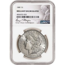 1880 US Morgan Silver Dollar $1 - NGC Brilliant Uncirculated