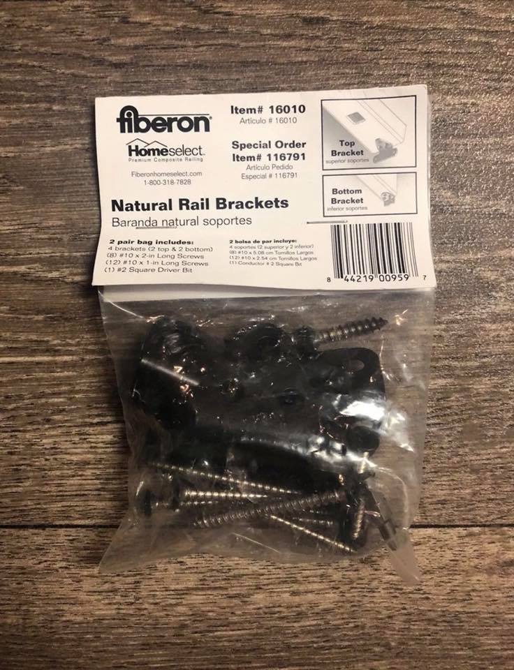 Fiberon Natural Rail Stair Brackets 16010 for sale online eBay
