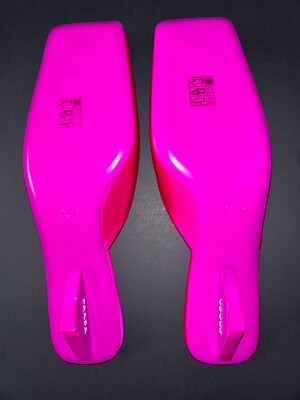 Prada Satin Mules Square Toe Women's Size 37 US 7 Magenta Pink NEW