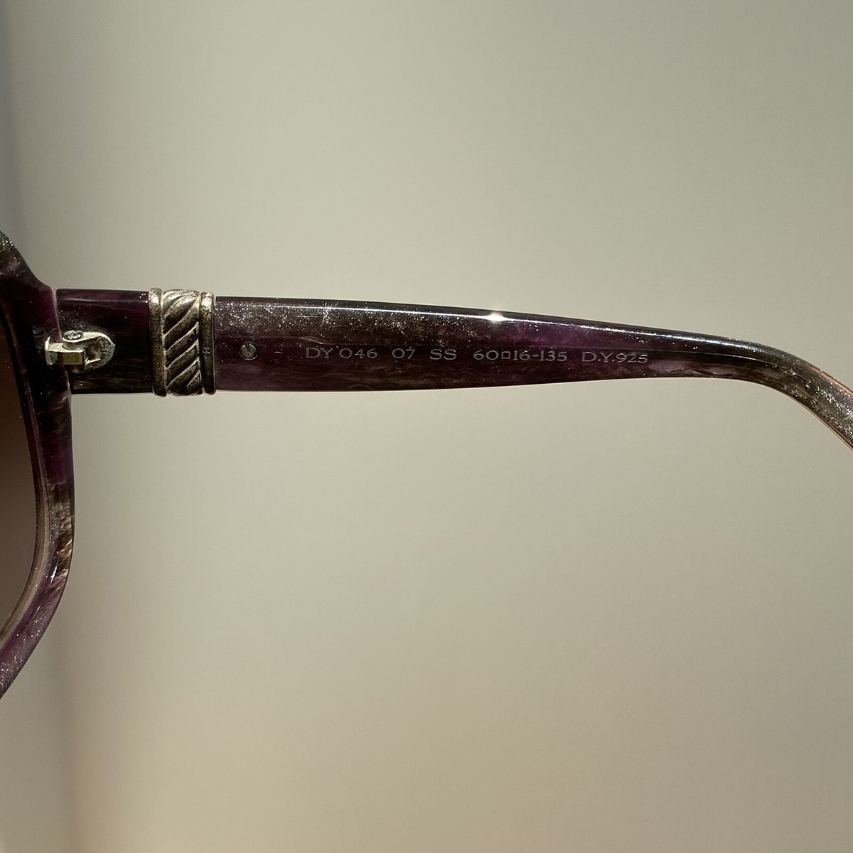 New David Yurman DY046 Purple Silver Round Sunglasses | eBay display picture 1