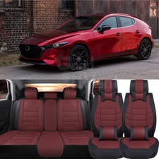 For Mazda 3 6 Red Pu Leather Car Seat Cover 5-seats Full Set Front Rear Cushion For Mazda 3 6 Red Pu Leather Car Seat Cover 5-seats Full Set Front Rear Cushion