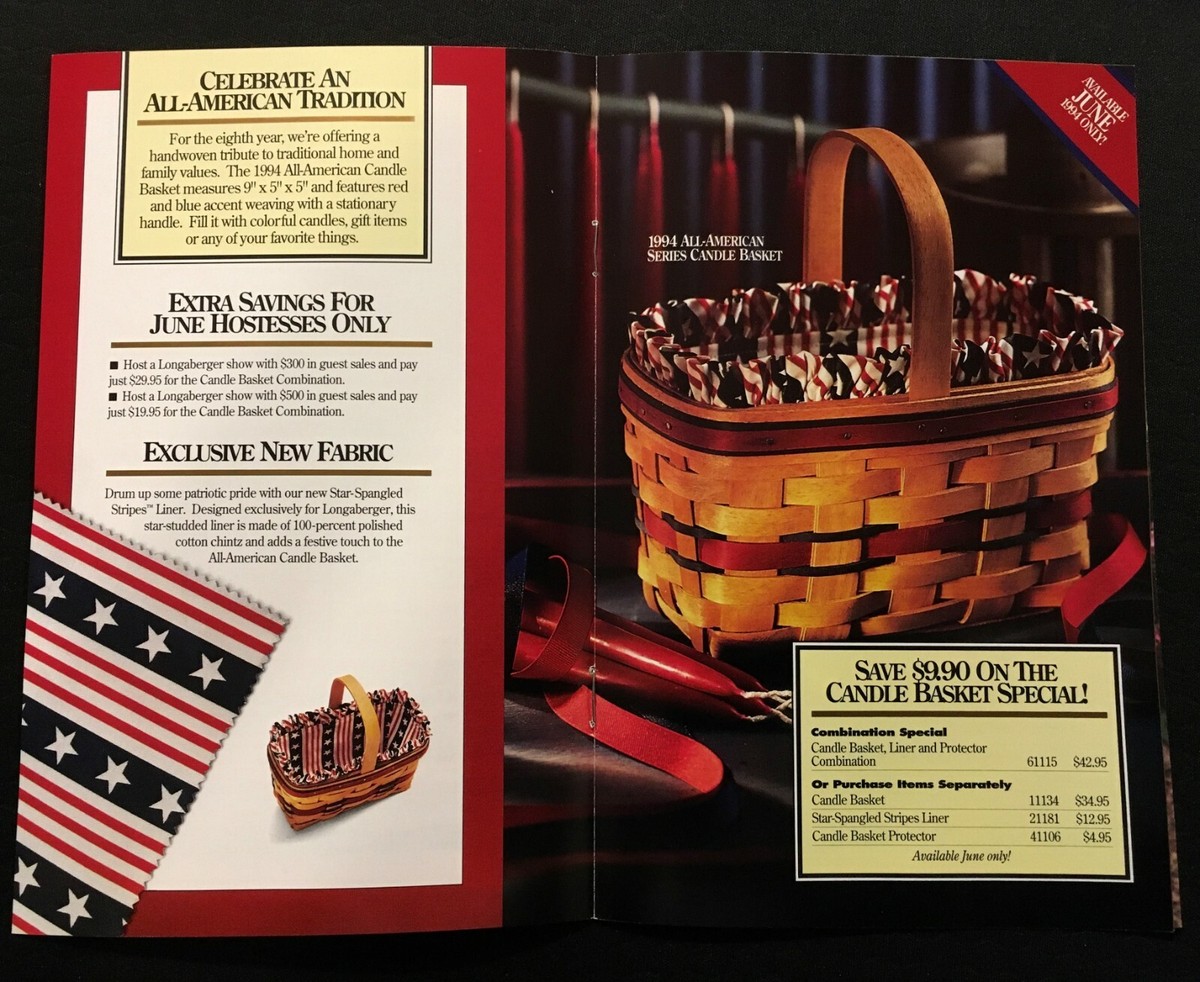 1994 Longaberger Basket Catalog Tributes J.W. Collection Umbrella
