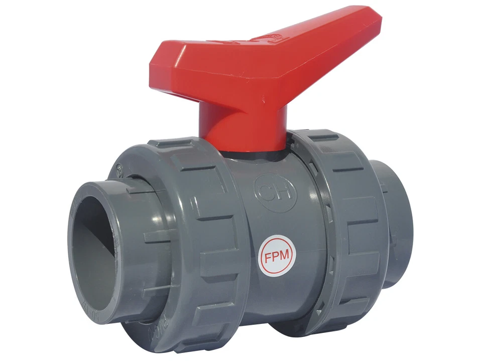 PVC Kugelhahn Absperrhahn Muffe Klebe Fitting Gewinde Pool Teich 40mm 50mm 63 mm - Bild 4 von 4