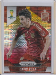 DAVID VILLA Spain 2014 Panini Prizm World Cup Brazil #178 Yellow & Red Pulsar