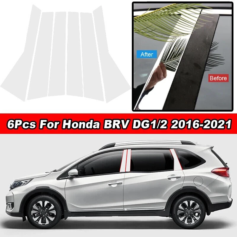 6x Postes de pilar cromados cubierta de puerta calcomanía apta para Honda BR-V DG1/2 2016-2021 Foto 3 de 4