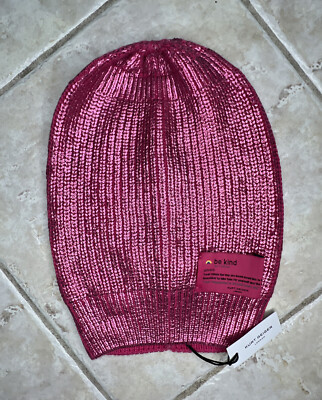 Kurt Geiger London O/S BE KIND Kindness Foil Beanie Metallic  display picture 1