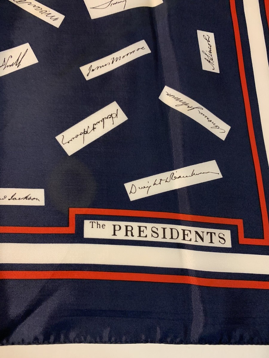 Millicent製 米大統領サインスカーフ 50cm 公文書館正規 Millicent製 米大統領サインスカーフ 50cm 公文書館正規の通販