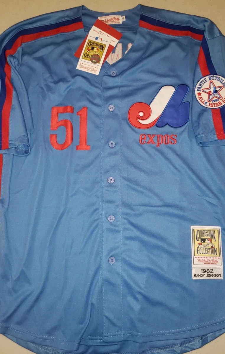 Throwback Randy Johnson Montreal Expos #51 Blue Mens Extra Large Baseball  Jersey