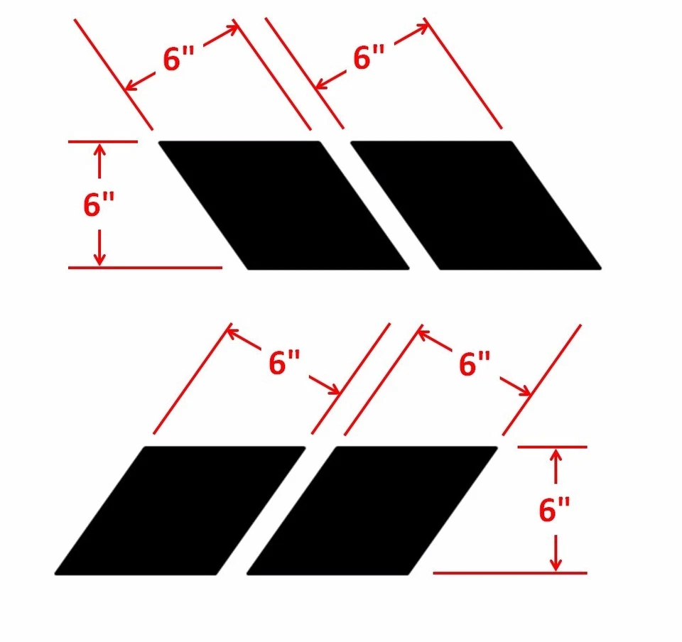 卡车挡泥板哈希条乙烯基赛车条纹 6x6 贴花(适用于丰田 TUNDRA TACOMA) — 第 2/2 张图片