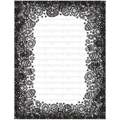Easter Egg Background Frame Cling Rubber Stamp Our Daily Bread NEW spring art 