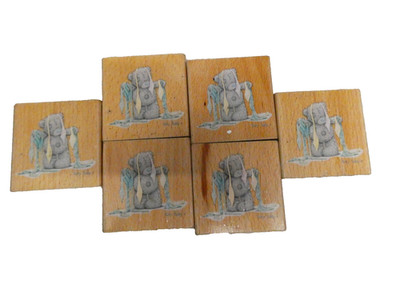 Me to You Tatty Teddy Holz Stempel Konvolut - 6er Set Basteln - blaue Nase