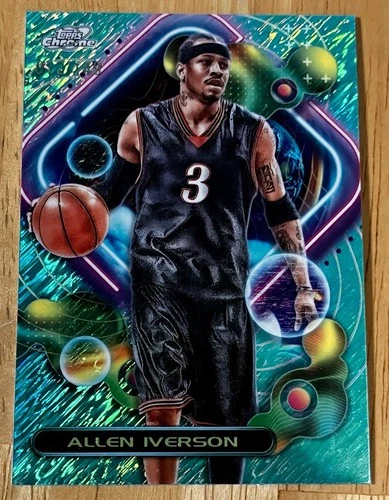 2023 Topps Cosmic Chrome Basketball Aqua Equinox Refractor Allen Iverson #99 PSA 10