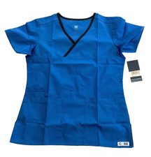 New XS Maevn 1026 Core V-Neck Short Sleeve Scrub Blue w/ Trim