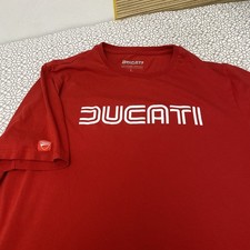 Ducati T-Shirt Mens L Red Retro Logo Italy Moto Motorcycle Graphic Tee