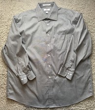 Men  s Enro Grey Ultra Point Dress Shirt Size 18.5 34/35 Big