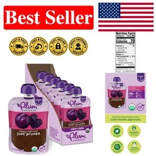 USDA Organic Just Prunes Baby Food 6 Resealable Pouches for 4