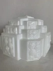 Vintage Art Deco Skyscraper Milk Glass Light Ceiling Fixture Globe HUGE 11x13 in