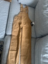 Dickies Relaxed Fit Duck Canvas Bib Overalls Brown Women's X Small New With Tags