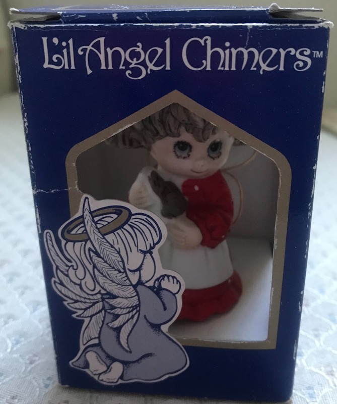Jasco Bisque L'il Angel Chimers Christmas Bell Ornament w/Original (Opened) Box