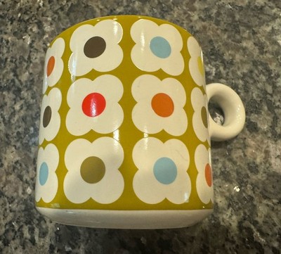 MCM look Orla Kiely Stoneware Coffee Mug 10 fl oz Green White Floral Pattern