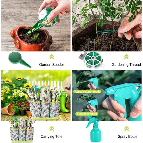 Gardening Tool Set - 13 PCS Heavy Duty Aluminum Gardening Tools Kit Floral Pr... - Picture 6 of 7