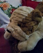 BULLDOG REALISTIC DOG STUFFED ANIMAL PLUSH TOY BUTT UP PLAYING 21"