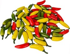 60pcs Simulation Artificial Lifelike Small Chili Fake Vegetable Red Yellow Green