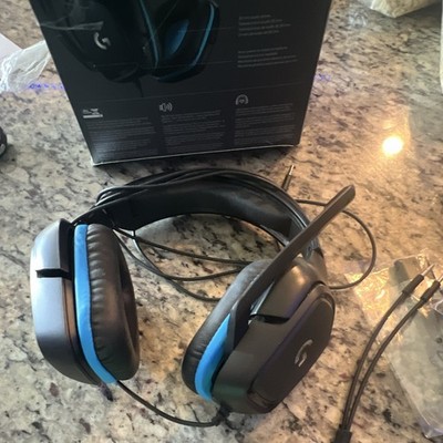 Logitech G432 Black/Blue Over-Ear Gaming Headset 3.5mm USB Built-In Mic