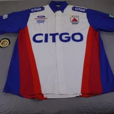 Vintage Roush Racing Shirt Mens Large Red White Blue NASCAR CITGO Ford Racing