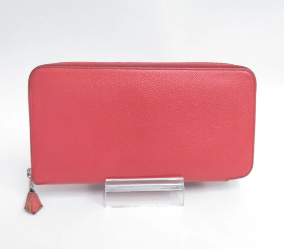 Auténtica billetera larga Hermes Azap de seda con cremallera alrededor F#45453 Foto 2 de 4