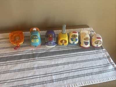 Vtech Go Go Smart Wheels Interactive Lights & Sounds Cars Lot of 6 + Trailer