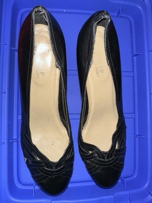 Step Up Comfort by Roaman s Black Leather Heels | Women s US 11M | Low Block