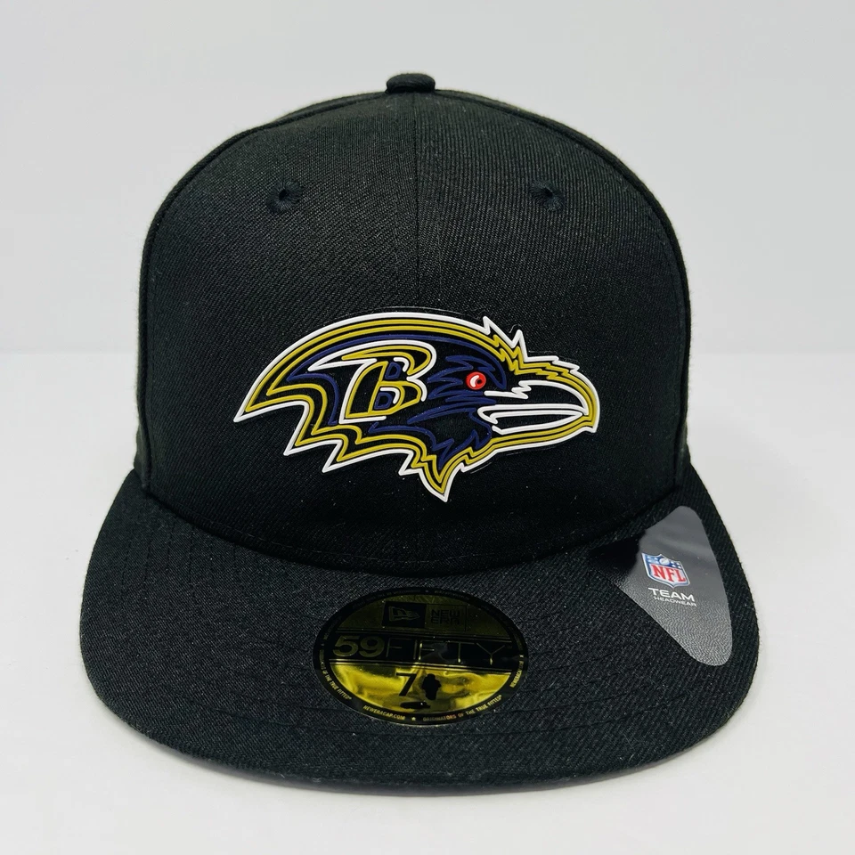 Boné chapéu ajustável New Era 59FIFTY NFL Baltimore Ravens charme ponto cidade masculino tamanho 7 - Imagem 2 de 4