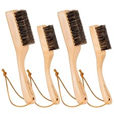 Horsehair Silver Brush - Detailing Brush Set for Silverware - Yellow-4pcs