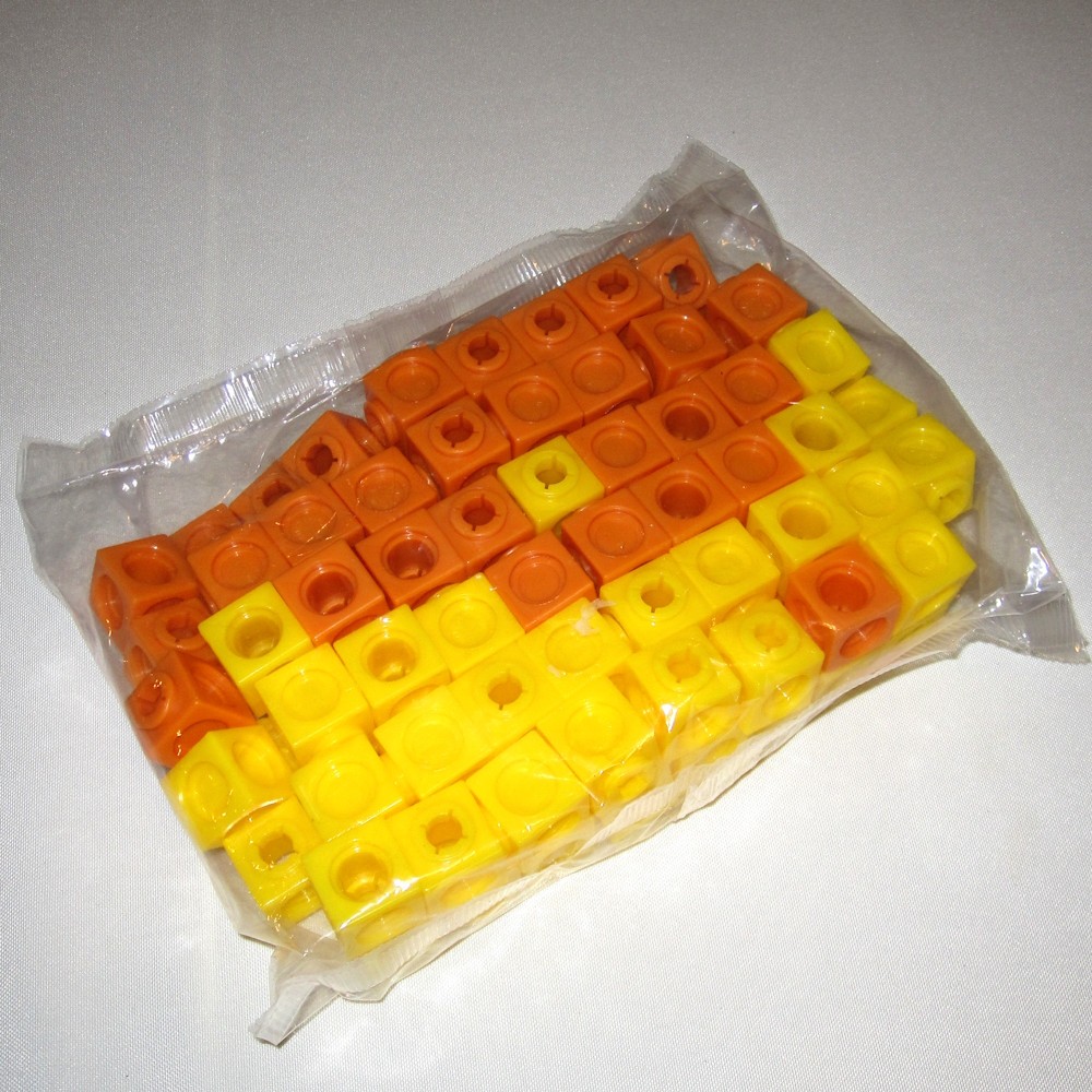 New ***100x MULTILINK CUBES*** snap link orange yellow math