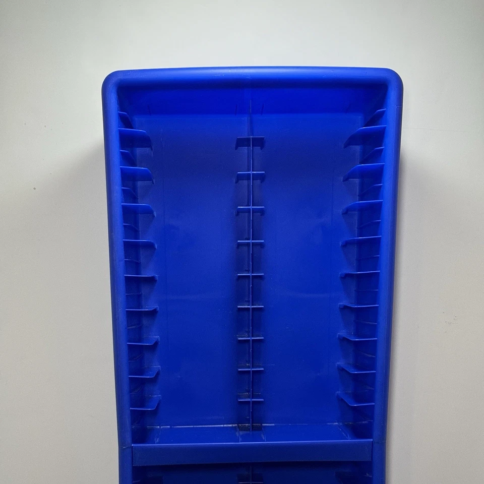 Vintage Fellowes 40 VHS Tapes / 40 DVDs Tower Storage Rack Blue Plastic 31" - Image 4 of 4