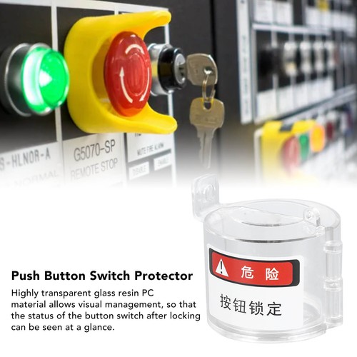 Push Stop Button Case Push Button Switch Guard Case Transparent Impact Resistant Emergency ...