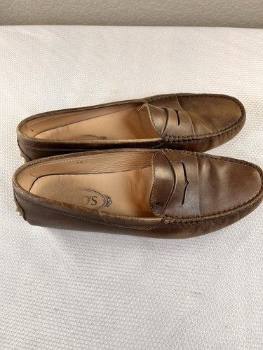 Tod's Pewter Silver Driving Mokassins Schuhe Gr. 39 GUC - Bild 2 von 14