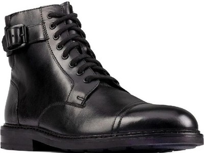 CLARKS CLARKDALE HI HERREN SCHWARZ LEDER OXFORD CHELSEA STIEFEL GRÖßE UK 7 G EU 41.
