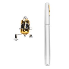 Pen Fishing Rod High Strength Pocket Fishing Rod With Reel Gift 21cm Silver‹