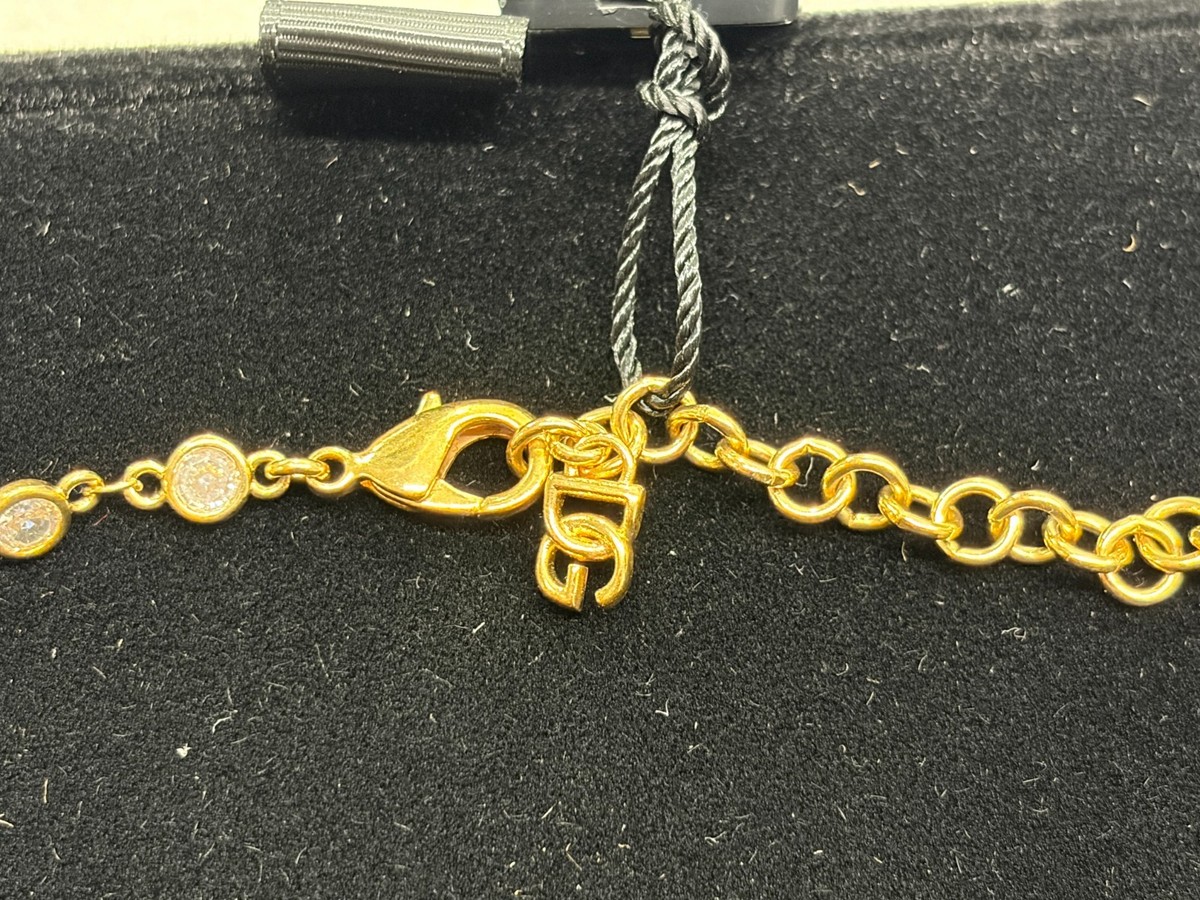 Dolce & Gabbana Necklace with Rhinestone-Detailed DG Logo