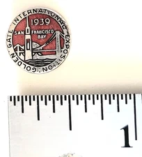 San Francisco 1939 Golden Gate International Exposition Souvenir Enamel Logo! 1
