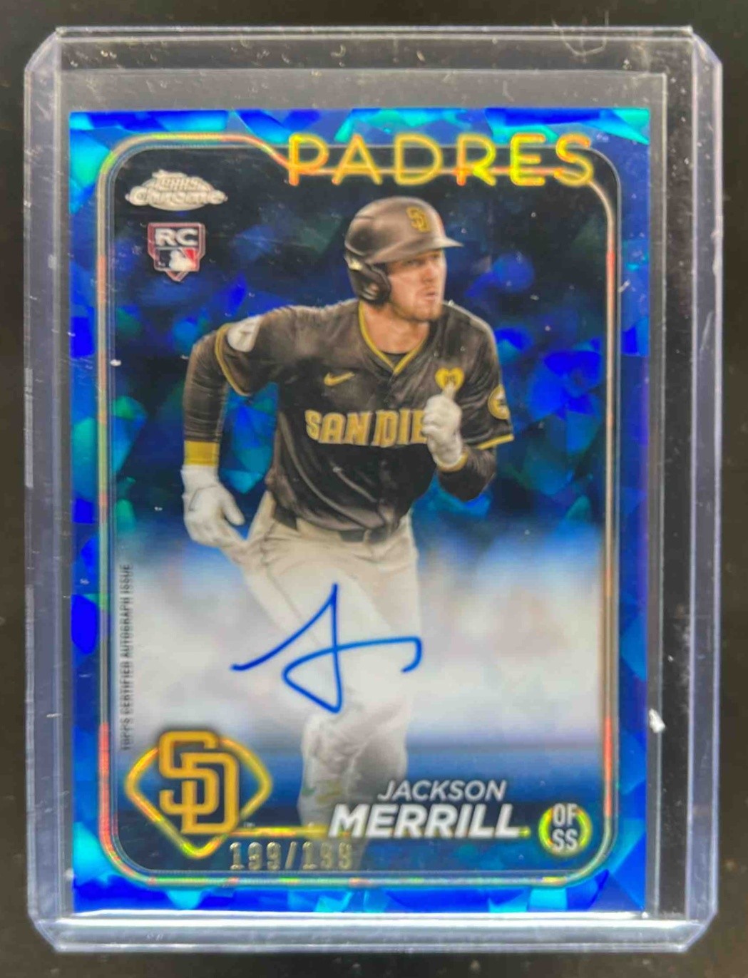 2024 Topps Chrome Update Sapphire Jackson Merrill Auto RC Rookie #199/199 Padres