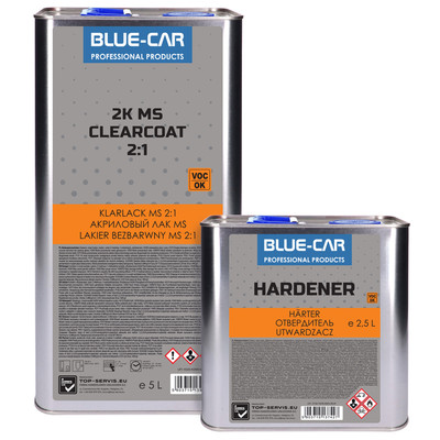2K MS Klarlack 2:1 Hochglänzend 5L für Autolack mit Härter 2,5L Set 7,5 Liter