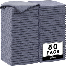 Microfiber Cleaning Cloth Grey 50PK, Microfiber Towels, 12 12"